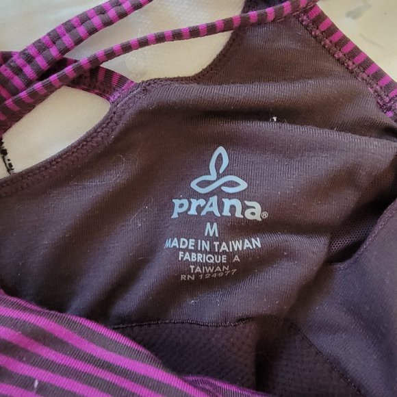 prAna TankTop Size Medium Pink Stripes Athletic Fitness Workout Gym Buil… - Picture 5 of 7